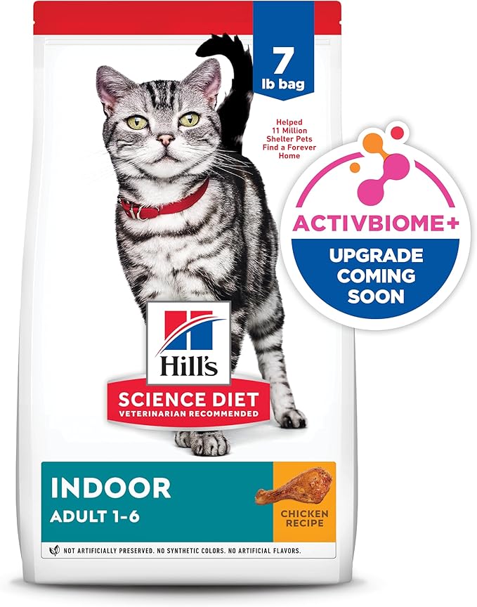 Hill's Science Diet Indoor, Adult 1-6, Easy Litter Box Cleanup, Dry Cat Food, Chicken Recipe, 7 lb Bag