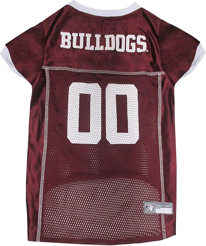 Pets First NCAA College Mississippi State Bulldogs Mesh Jersey for DOGS & CATS, Small.Licensed Dog Jersey with your Favorite Football/Basketball College Team