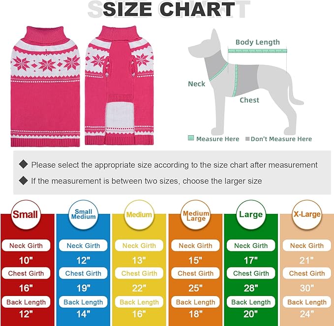 Mihachi Dog Sweater - Winter Coat Apparel Clothes with Colorful Stripes for Cold Weather, Pink L