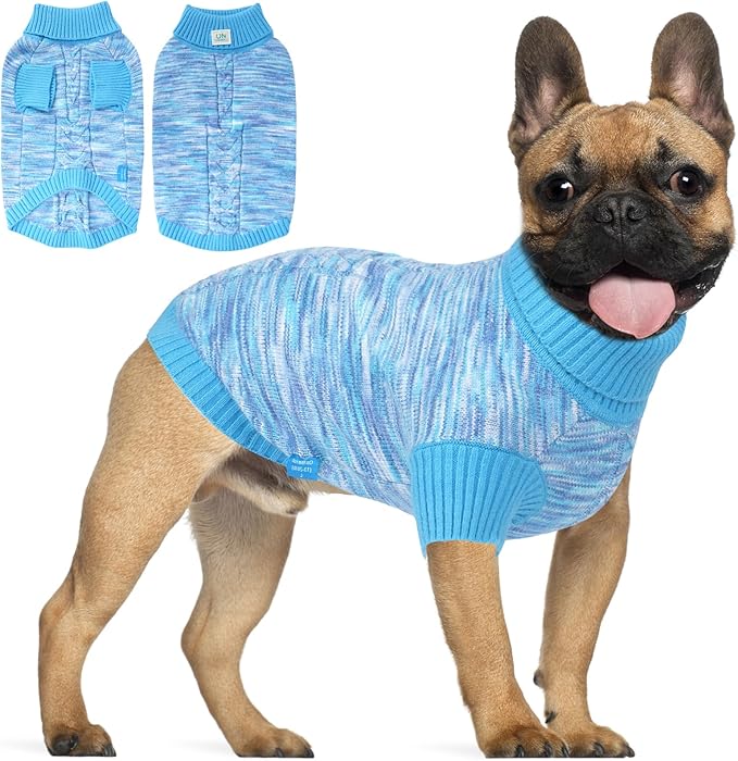 Pet Clothing,Turtleneck Dog Sweater,Sweaters for Dogs Boys and Girls,Pullover Dog Sweaters,Pet Knitted Clothes,Fit for Different Kinds Dogs,for Spring,Autumn and Winter(Blue L)