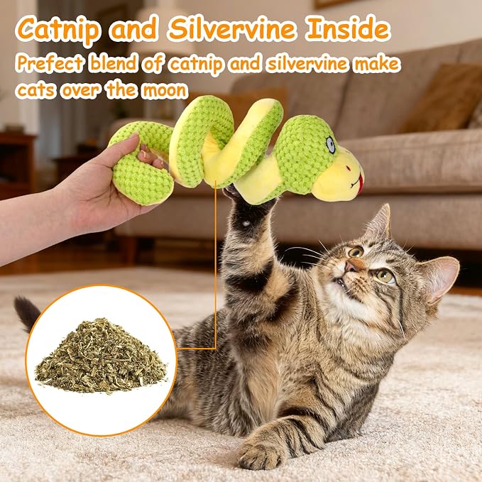 Retro Shaw 14"Snake Cat Toys Catnip Interactive Toy for Indoor Cats Kittens