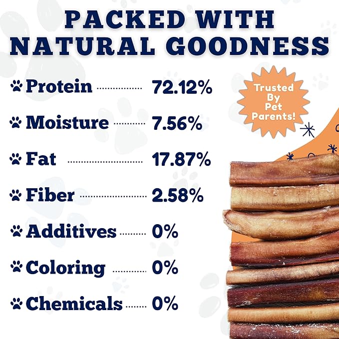 Amazing Dog Treats - 6 Inch Medium Size Bully Sticks (40 Count) - Bulk Bully Sticks for Dogs - No Hide Bully Stick Dog Bones