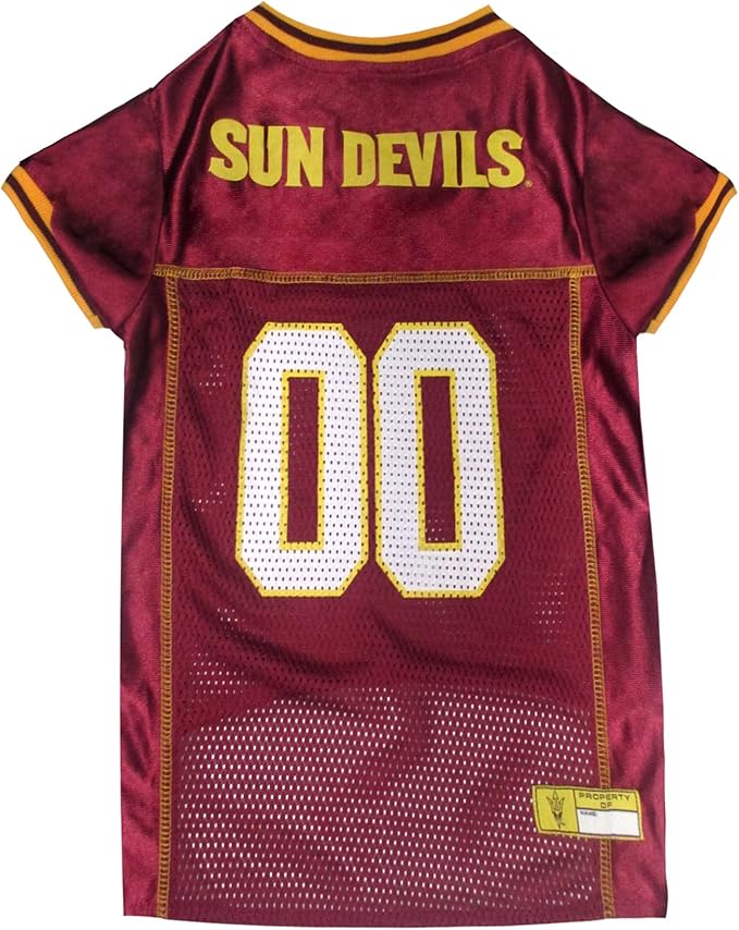 Pets First NCAA College Arizona State Sun Devils Mesh Jersey for DOGS & CATS, X-Large. Licensed Dog Jersey with your Favorite Football/Basketball College Team