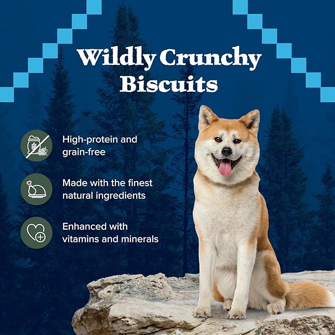 Blue Buffalo Wilderness Trail Treats High Protein Grain Free Dog Biscuits Crunchy Dog Treats, Duck Recipe, 24-oz Bag