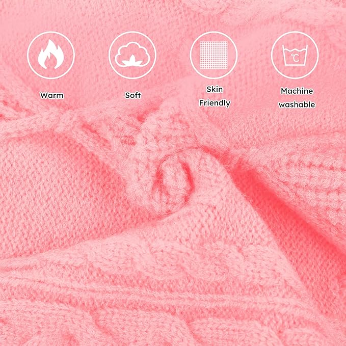 ASENKU Knitted Dog Sweater, Pullover Big Thermal Dog Winter Sweater, Turtleneck Doggy Sweaters for Large Medium Dogs Boy Girl,Warm Pet Sweatshirt for Maltese,Mini Dachshund,M