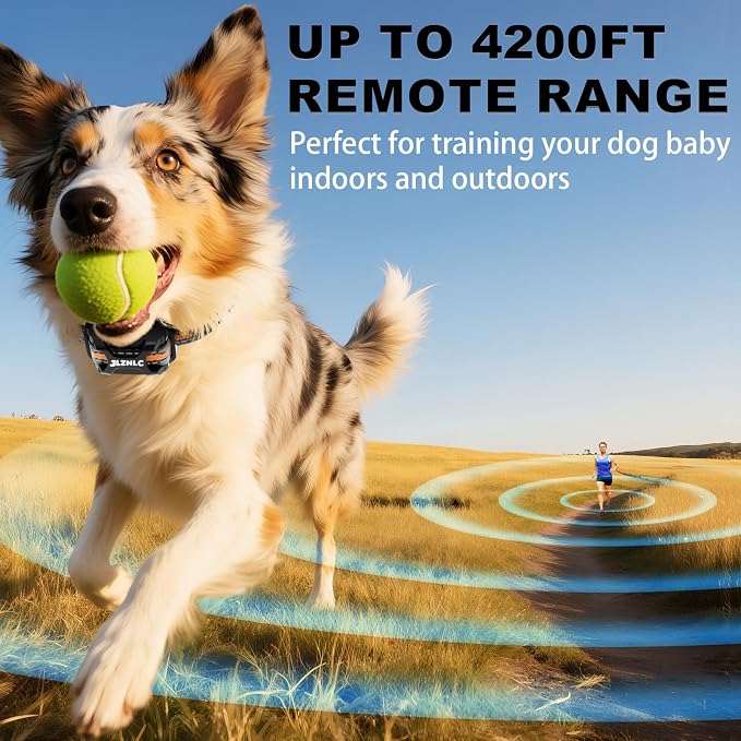 Dog Training Collar with Remote 4200FT 3 Dogs - Shock Collar for Barking Control, 4 Modes(Beep/Vibe/Static), IPX7 Waterproof for Swimming, 30-Day Rechargeable Battery, Adjustable for Small to XL Dogs