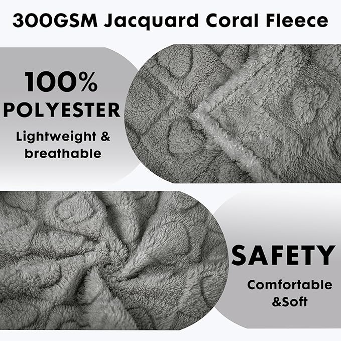 gogobunny Cozy Fleece Throw Blanket for Couch, 50x60 Inch Large Soft Blanket for Adults & Pets, 2-in-1 Machine Washable Lightweight Blanket for Bed, Travel, All Season Comfort (Anthracite, 50x60)