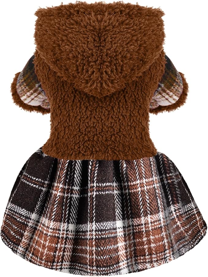 Dog Sweater Puppy Clothes for Small Dogs Boy Girl Pet Hoodies for Dogs Cold Weather Doggie Coats Fall Doggy Sweatshirt for Chihuahua Yorkie Cat Outfits (Brown, X-Small)