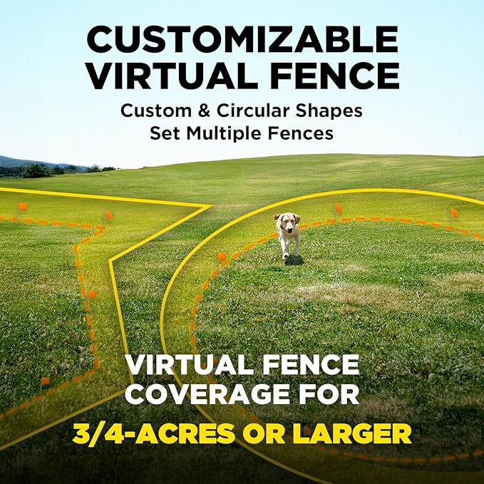 Dogtra GPS Fence – No Subscription, Custom Wireless Dog Fence with App, Smart Guidance & Return Reminder Tone/Vibration/Correction, IPX9K Waterproof Rechargeable Collar, Safe Freedom for Dogs 15 Lbs+