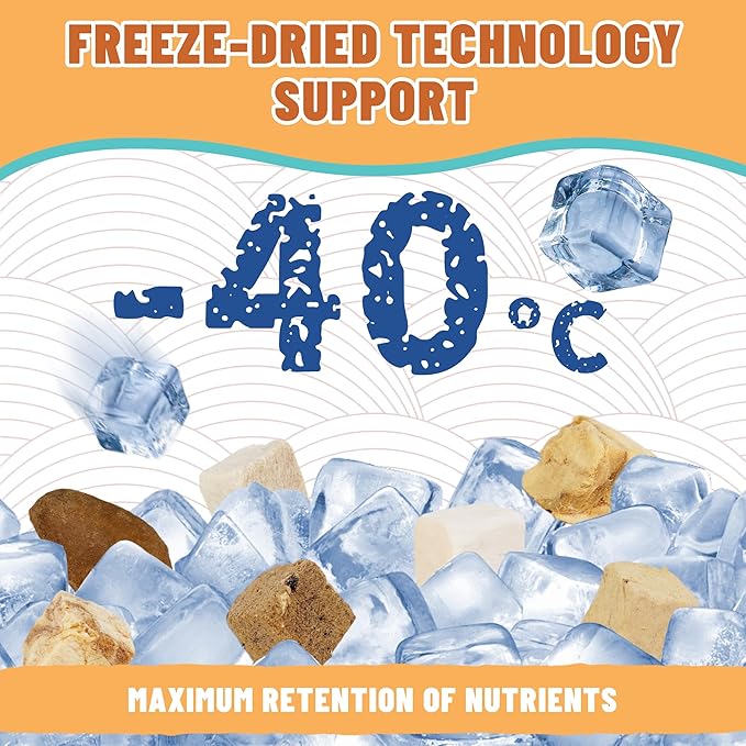 Just Try 16OZ Freeze-Dried Dog Teats Mix for Dogs & Cats - Chicken, Duck, Salmon, Cod, Liver & Heart - Grain-Free, Training & Treats