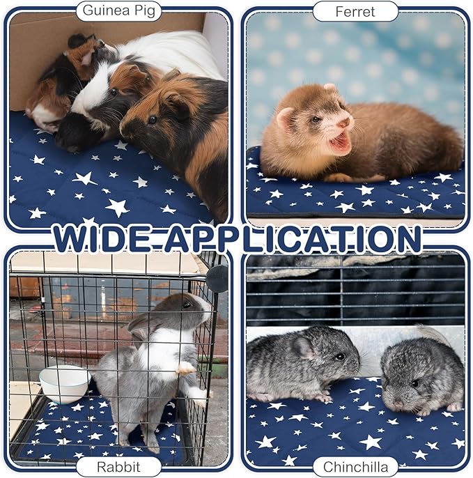 Namalu 4 Pack Self Warming Cat Bed Self Heating Cat Mat Star Pattern Soft Dog Crate Pad Thermal Pet Mat Anti Slip Kennel Dog Washable Warming Bed for Outdoor Indoor(18 x 24 Inch,Blue)