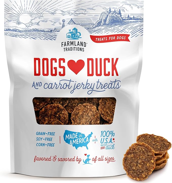 Farmland Traditions Filler Free Dogs Love Duck & Carrot Premium Jerky Treats. (2.5 lb)