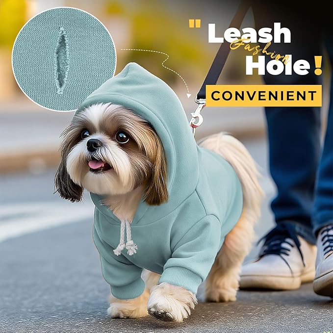 PETCARE Dog Hoodie Sweaters for Small Medium Dogs Cats Cute Soft Warm Fleece Puppy Sweaters Dog Clothes Hoodies Sweatshirt Reflective Fall Winter Chihuahua Yorkie French Bulldog Outfits, Blue