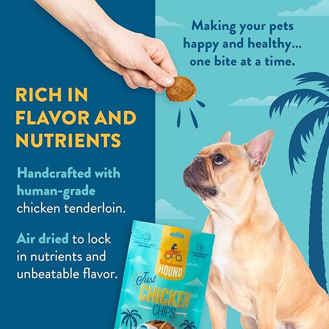 Chicken Chips – Single Ingredient Dog Treats, All Natural & Healthy Training Snacks for Small, Medium & Large Breeds, Puppies – High Protein, Made in USA 3oz