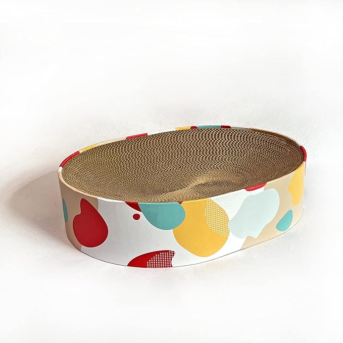 BobbyPet Cat Scratcher Lounge Bed - Lounge Couch for Indoor Cats Oval Shape 17"x13" Long Lasting Furniture