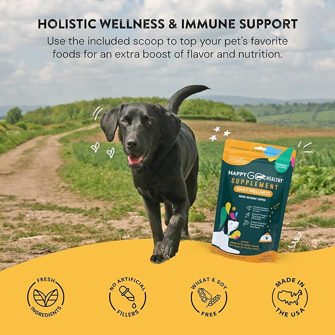 Daily Wellness Supplements for Dogs | Probiotic & Prebiotic Benefits with Fish Oil & Seaweed to Keep Your Dog Beaming All Day Long | All Breeds and Sizes | 60 Count