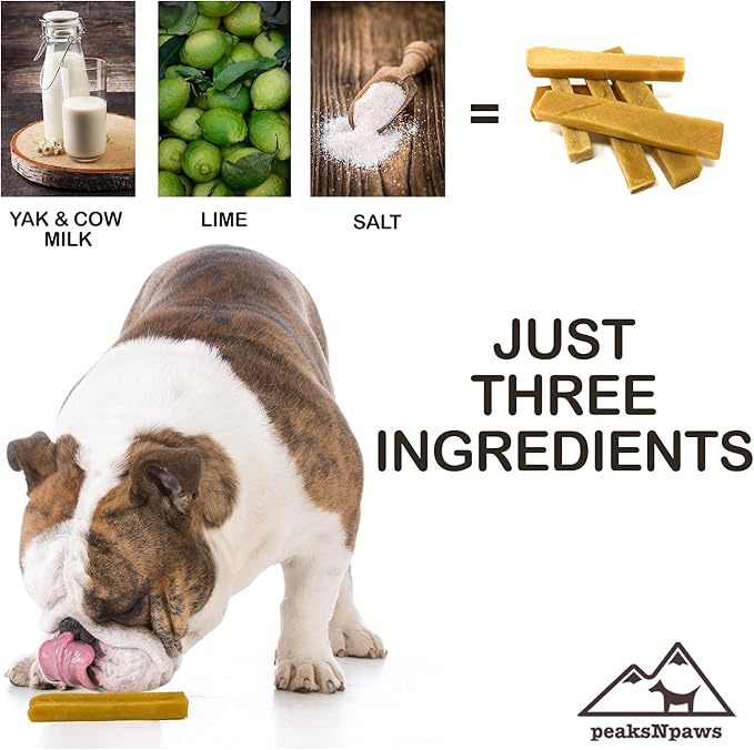 peaksNpaws Premium Yak Cheese Dog Treats - Natural Yak Chews from Himalayan Mountains - Grain Free, Lactose Free - Easily Digestible, 100% Eco-Friendly Packaging (3 Lb. Bag)