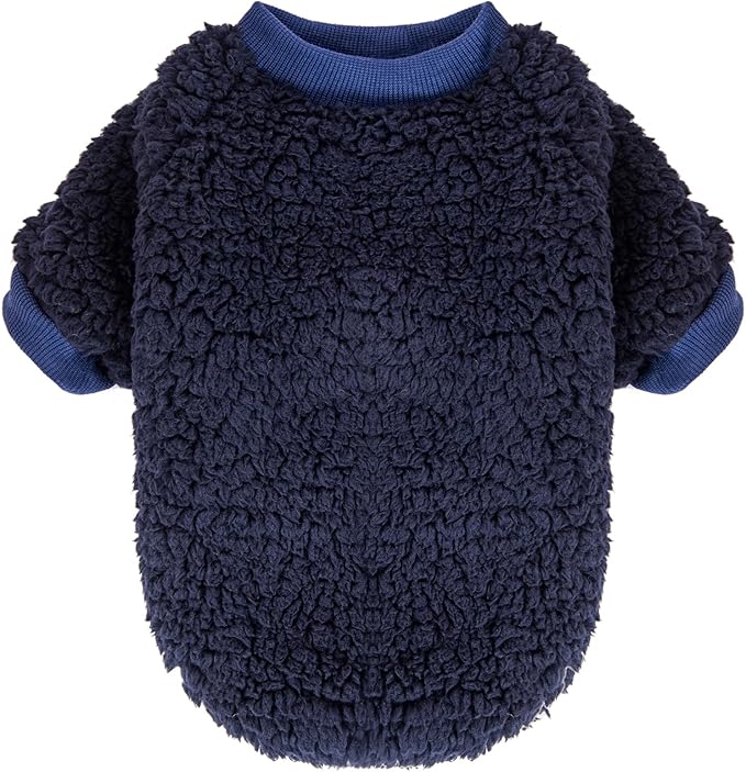 Dog Sweaters Clothes Coat for Small Dogs Boy or Girl Cat Puppy Coat Sweatshirts Soft Warm Fluffy Winter Jacket Apparels (Camel,Darkblue,Darkgrey, X-Small)