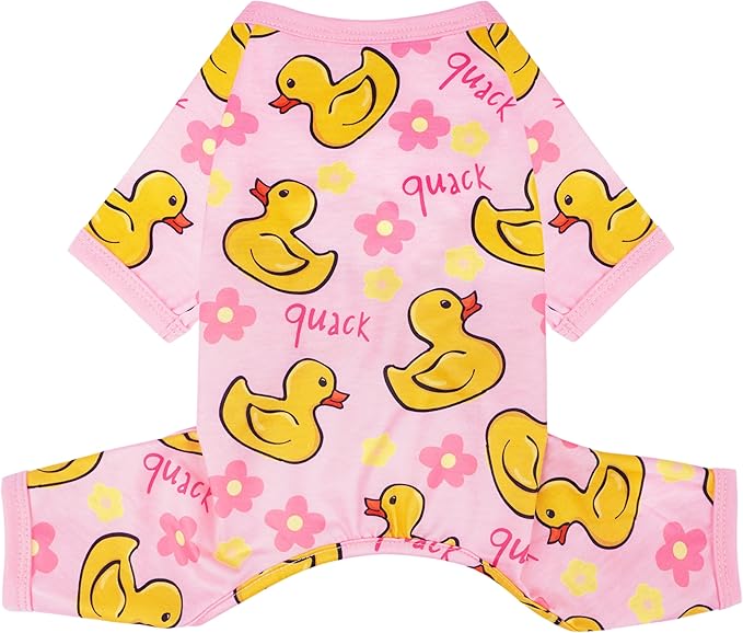 Dog Pajamas Summer Dog Clothes for Small Medium Dogs Boy Girl Doggy Pjs Cute Doggie Onesie Breathable Puppy Clothes Soft Stretchy Cat Pet Outfit (Yellow, X-Large)