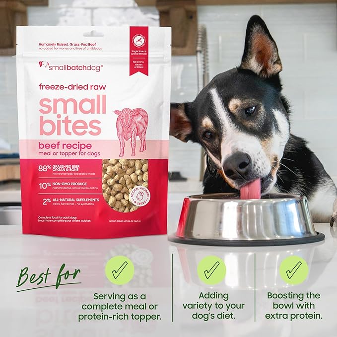 smallbatch Pets Freeze-Dried Raw Dog Food – Lamb Recipe – 7oz Small Bites – High Protein, Grain Free – Complete Meal or Topper – Made in USA with Organic Superfoods 7 Oz, Turkey