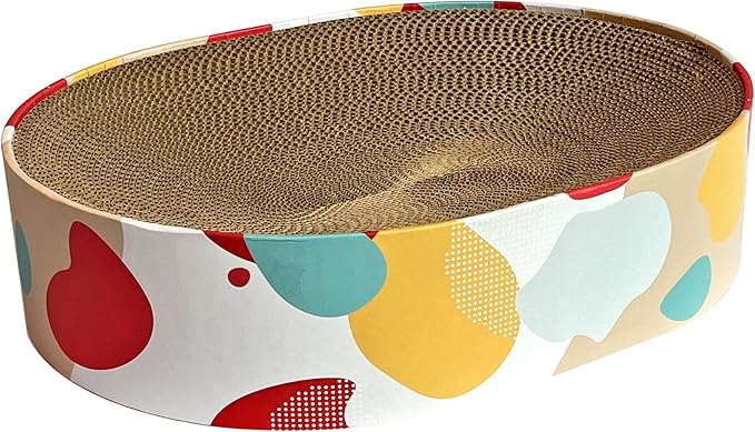 BobbyPet Cat Scratcher Lounge Bed - Lounge Couch for Indoor Cats Oval Shape 17"x13" Long Lasting Furniture