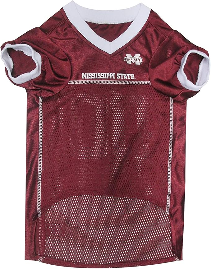 Pets First NCAA College Mississippi State Bulldogs Mesh Jersey for DOGS & CATS, Small.Licensed Dog Jersey with your Favorite Football/Basketball College Team