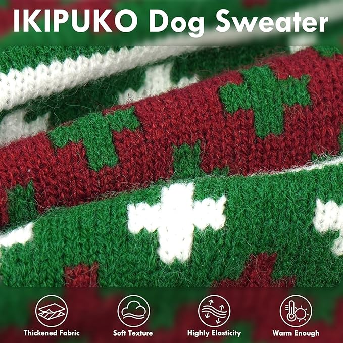 Great Dane Sweaters, Soft Stretchy Turtleneck Dog Sweater Christmas, Fall Winter Thick Knit Pullover for Large Dogs Girl Boy Doberman, Green XXXXL