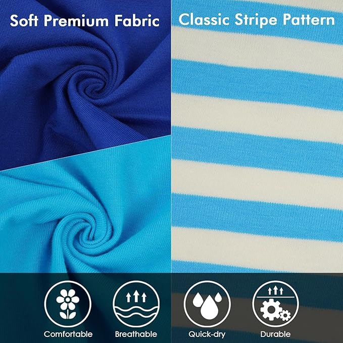 3 Pack Blue Striped Dog T-Shirts for Small Dogs,XS Lightweight Sleeveless Shirt Set for Summer Beach Sun Protection,Soft Machine Washable,Simple Solid Color,Chihuahua(Blue,XS)