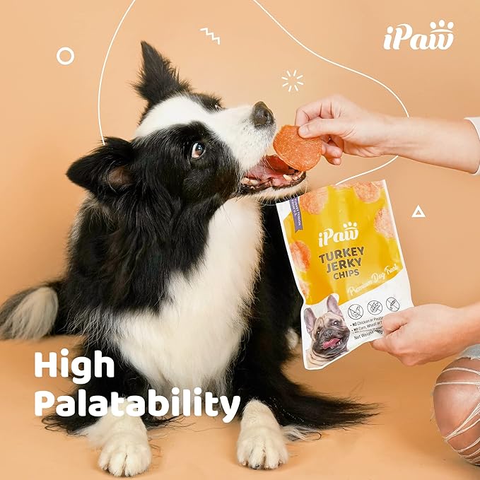iPaw Turkey Chips Dog Treats for Puppy Training, All Natural Human Grade Dog Treat, US Sourced Raw Material, Hypoallergenic, Easy to Digest (Turkey Chips)