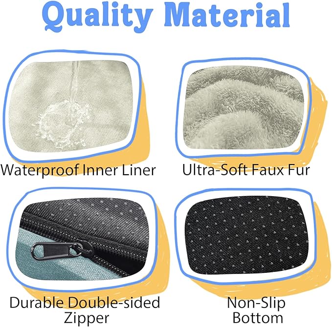Washable Orthopedic Large Dog Bed - Removable Orthopedic Foam Dog Beds with Bolsters Waterproof Large Dogs Bed and Non-Slip Bottom Extra Large Dogs Beds Sofa