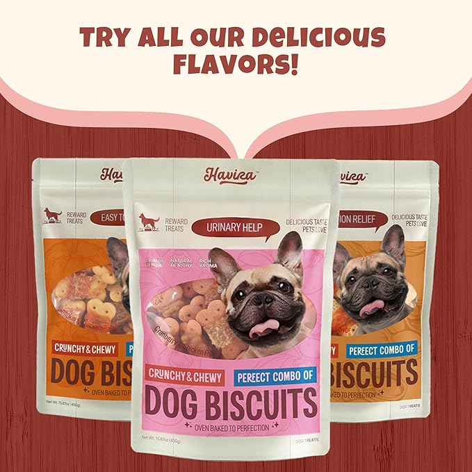 Havira Chicken Wrapped Biscuits Dog Treats, 16oz Training Treats for Dogs Rewards Snacks for Small & Large Breeds, Cranberry Flavor