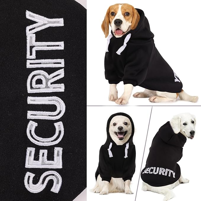 SAWMONG Dog Hoodie,Flannel Pet Hooded Sweater with Hat Puppy Pullover Sweater Shirt,Dog (Security Black,3XL)