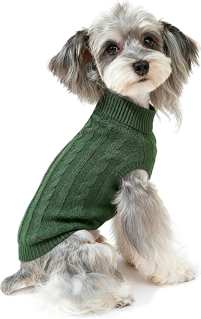 Dog Sweater for Small Medium Large Dogs - Warm Winter Turtleneck Knit Dog Sweaters Soft Pet Cat Clothes Christmas Coat Indoor Outdoor Use for Puppy Kitten Male Female Girl Boy Pets