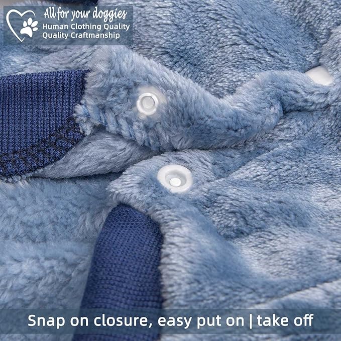 FabriCastle Dog Hoodie Sweater for Small Dogs Boy and Girl, Dog Clothes S XS XXS Puppy Sweatshirt, Pet Outfit, Cat Clothing Super Soft Warm Snap On Closure (Blue-Navy, XX-Small)