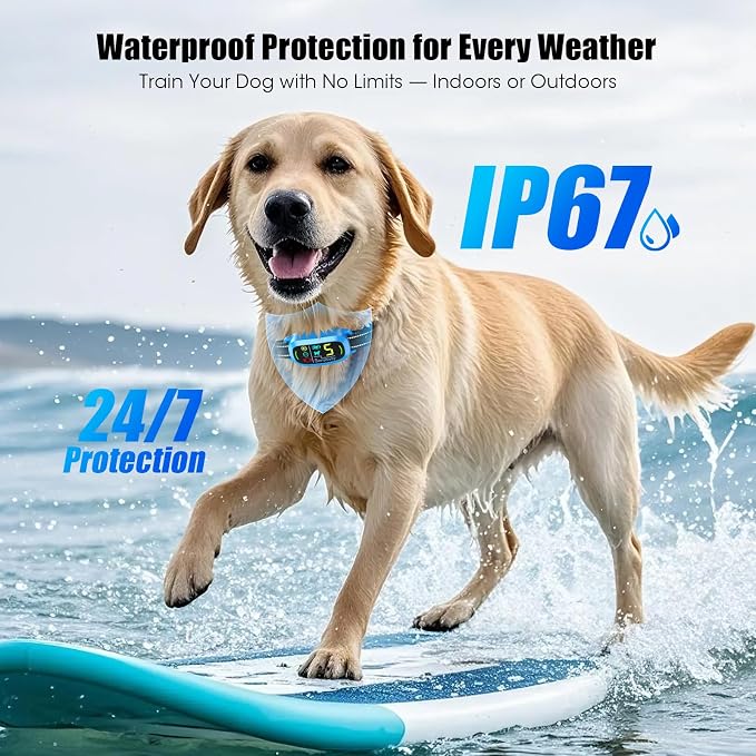Bark Collar for Small Medium Large Dogs with 5 Training Modes, Blue