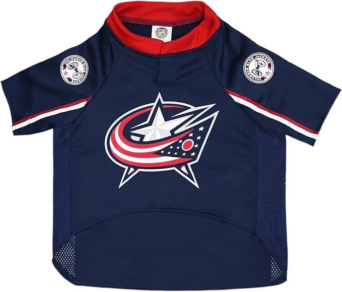 Pets First NHL Columbus Blue Jackets Jersey for Dogs & Cats, X-Large. - Let Your Pet Be A Real NHL Fan!