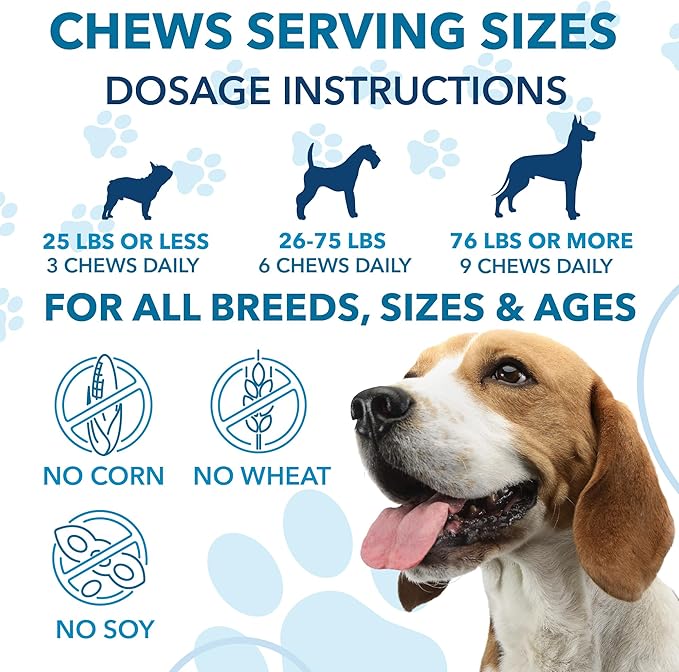 Hemp Calming Chews for Dogs with Anxiety and Stress - 180 Soft Dog Calming Treats - Dog Anxiety Relief - Storms, Fireworks, Thunder, Barking, Separation Aid - Valerian Root - L-Tryptophan - Hemp Oil