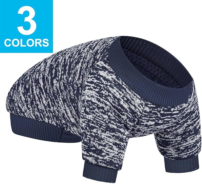3 Pack Dog Sweater, Dog Sweaters for Small Dogs, Warm Soft Pet Clothes for Puppy, Medium Large Cat, Dogs Girl or Boy, Dog Shirt for Winter Christmas (Grey+Navy+Blue, X-Large)