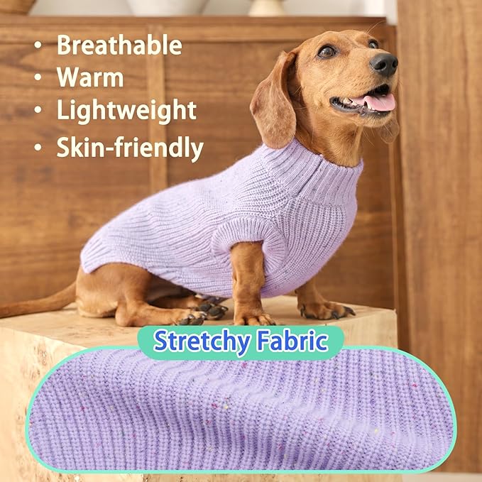 MIGOHI XS Cute Dog Sweater, Sleeveless Knit Puppy Pullover | Soft Thermal Knit Cloth for Boy Girl, All-Season Breathable Dogs Sweater, Machine Washable, XS, Purple