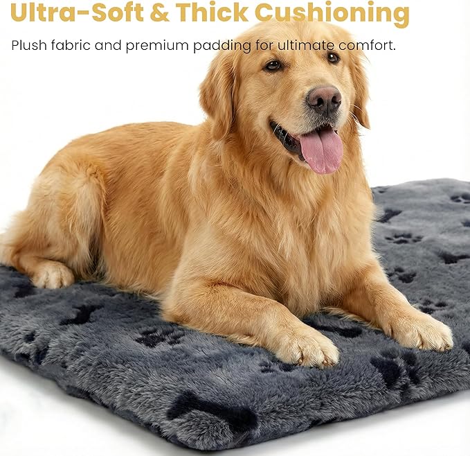 PetTemp Pet Heating Pad for Cats Dogs Indoor & Sheltered Outdoor Waterproof Heated Cat Bed Heated Dog Bed Chew Resistant Cord Constant Temperature Gray Paw Print 26 x 20 Inch