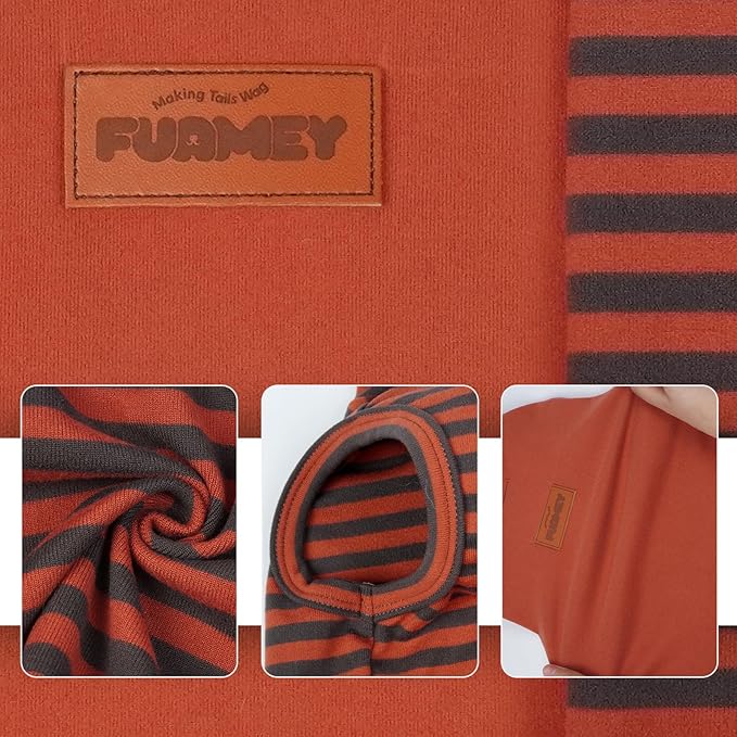 FUAMEY 2 Pack Dog Fleece Vest for Small Dogs,Maltese Chihuahua Stretchy Dog Sweatshirts Warm Dogs Pullover Winter Pet Sweaters with Leash Hole Puppy Turtleneck Sleeveless Orange S