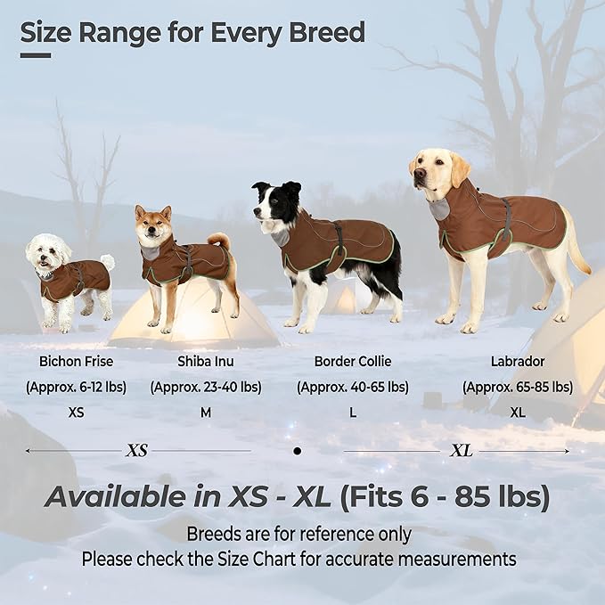 Softshell Dog Winter Vest, Fleece Lined Water-Repellent Jacket for Hiking & Running, Adjustable Windproof Winter Coat with Anti-Slip Leg Straps for Active Dogs (Brown, Large)