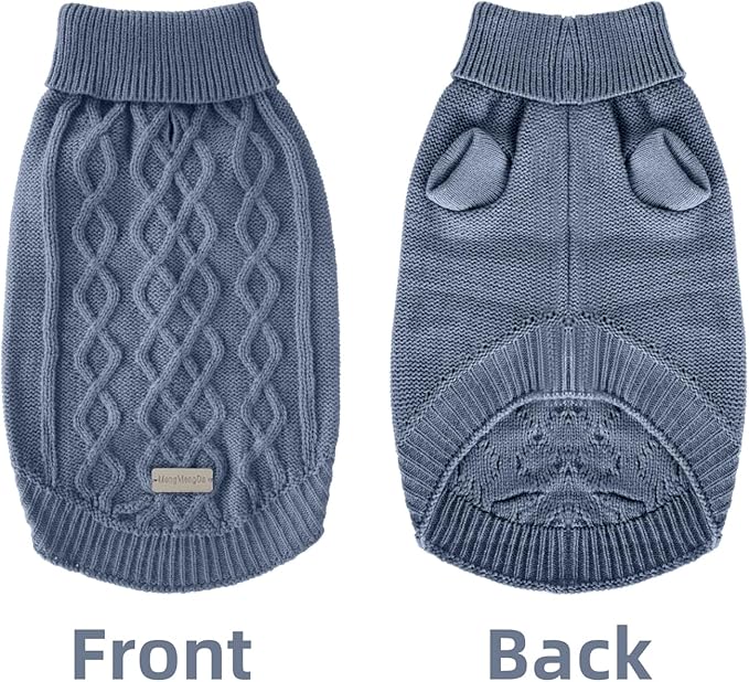 Small Dog Warm Winter Sweater Pet Clothes Knitwear for Small to Medium Breeds Dog Outfits (Dark Blue S)