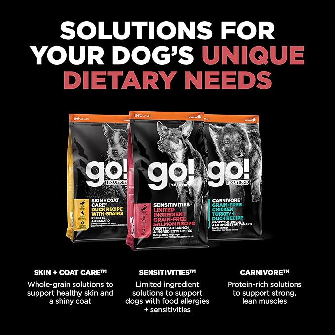 Go! Solutions Sensitivities Limited Ingredient Salmon Grain-Free Dry Dog Food, Chicken-Free Kibble Made by Experts for Sensitive Stomachs & Food Allergies, for Puppies, Adults, & Seniors, 12 lb Bag