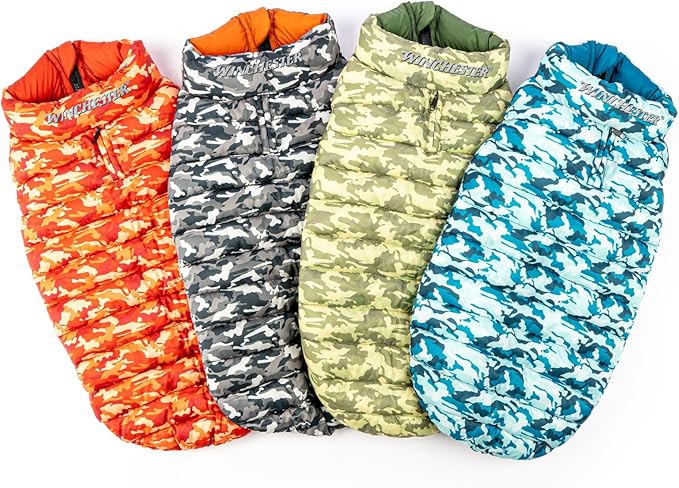 Winchester Pet Premium Reversible Dog Puffer Vest, Red, Small