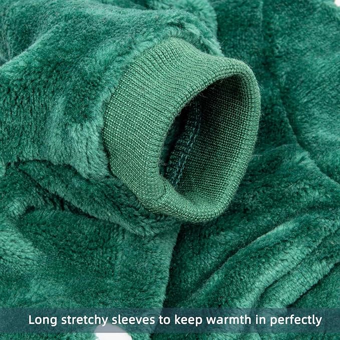 FabriCastle Dog Hoodie Sweater for Small Dogs Boy and Girl, Dog Clothes XS XXS Puppy Sweatshirt, Pet Outfit, Cat Clothing Super Soft Warm Snap On Closure (Dark Green, XX-Small)