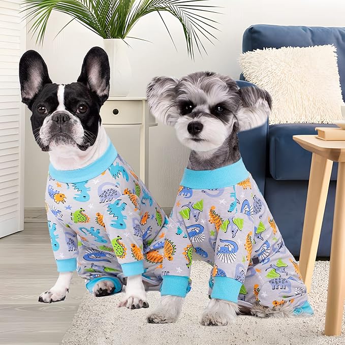 Dog Surgery Recovery Suit, Dog Onesie for Surgery Female Male Dogs, Dogs Pajamas Long Sleeve, Small Dogs Onesie, Abdominal Wound Bandages Surgical Suit, Cat Recovery Suit for Shedding Skin Disease