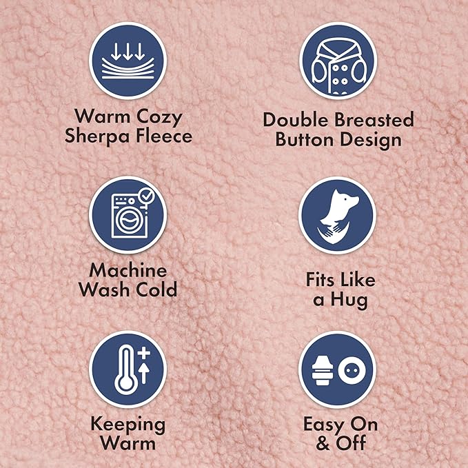 Spark Paws Fleece Dog Jacket, Hooded Sweater Vest, Warm Coat for Winter - Suitable for Small Medium Large XL XXL Breeds - Pink - L