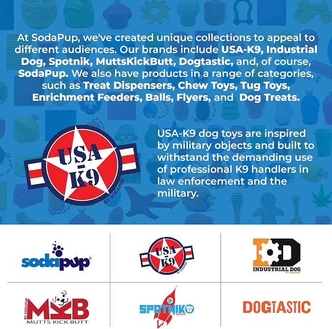 SodaPup USA-K9 Magnum Skull – Dog Tug Toy, Chew Toy, & Treat Dispenser Made in USA from Our Most Durable Non-Toxic, Pet-Safe, Food Safe, Natural Rubber Material for Bonding, Exercise, & More