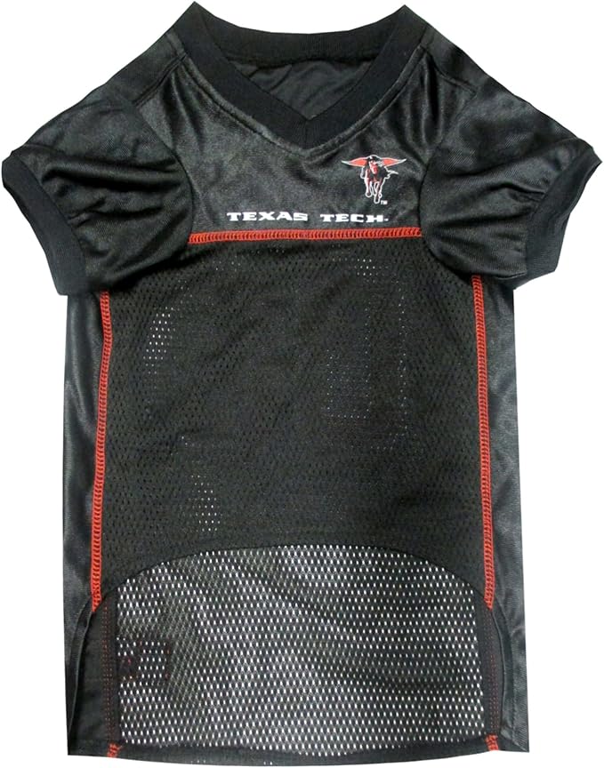 Pets First NCAA College Texas Tech Red Raiders Mesh Jersey for DOGS & CATS, Large. Licensed Dog Jersey with your Favorite Football/Basketball College Team